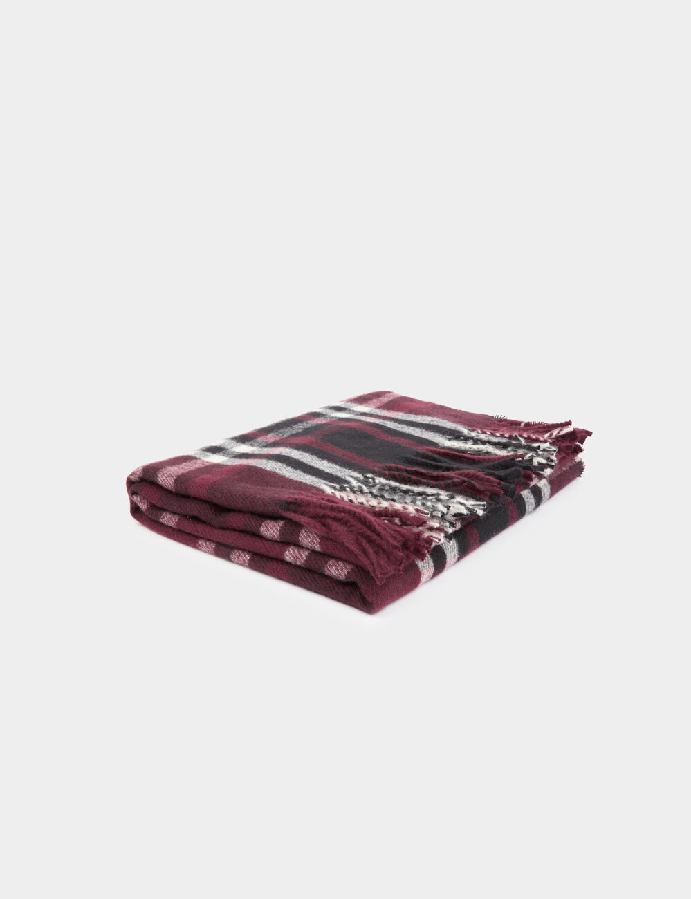 Geruite sjaal pruim vrouw
