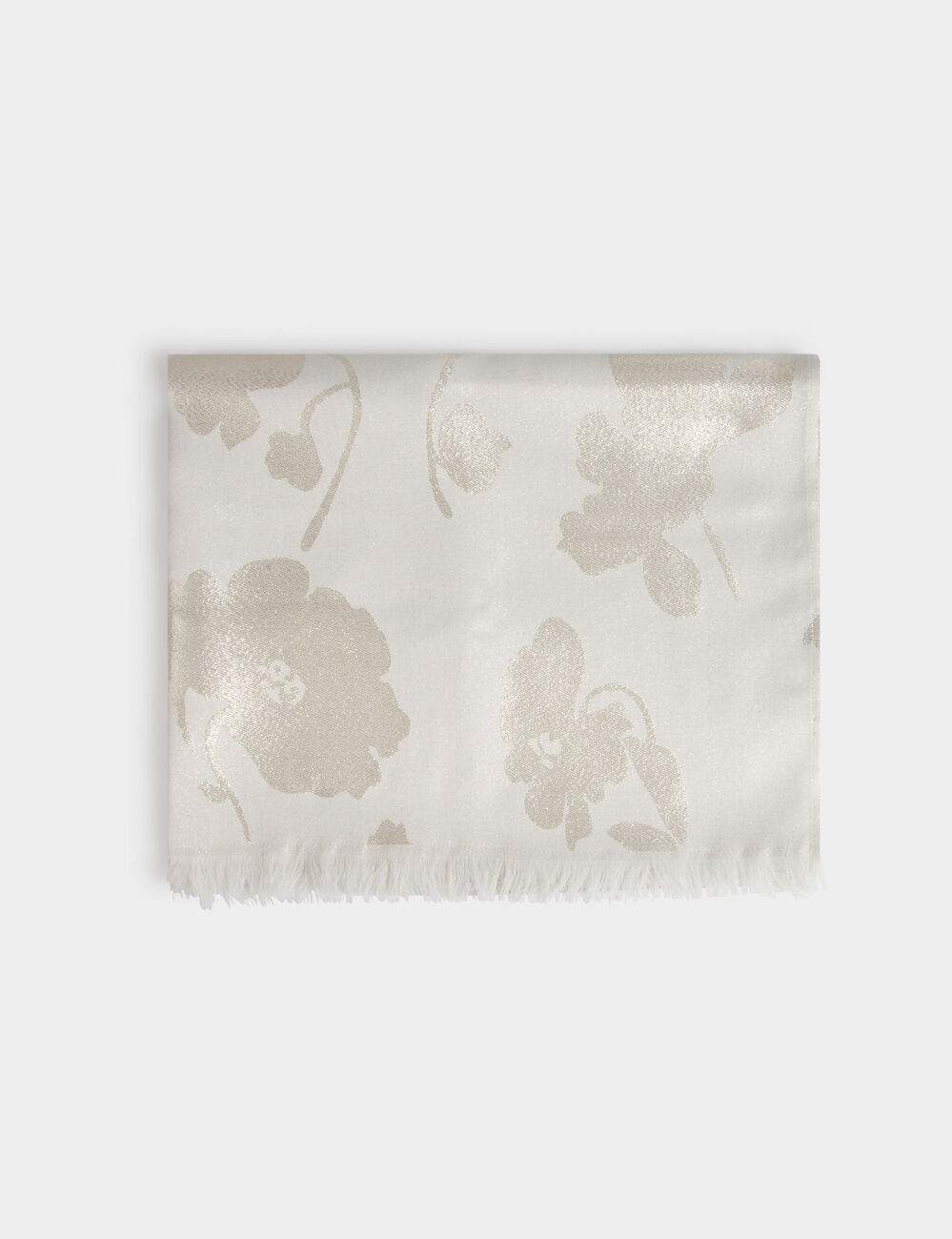Foulard fils m&eacute;tallis&eacute;s ivoire femme