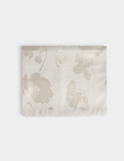 Foulard fils m&eacute;tallis&eacute;s ivoire femme