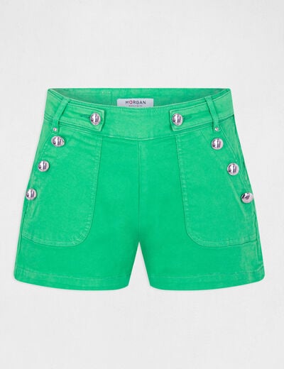 Short ajusté à pont vert femme