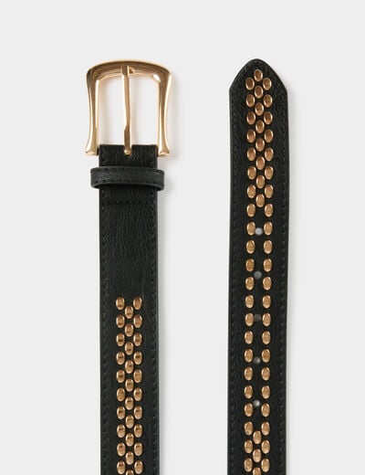 Ceinture fine clout&eacute;e noir femme