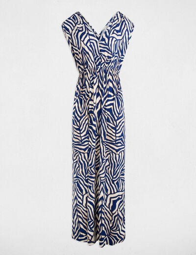 Robe longue droite imprimée multicolore femme
