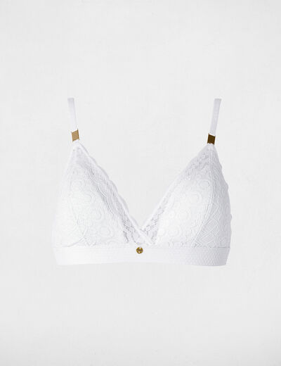 Soutien-gorge dentelle bretelles fines blanc femme