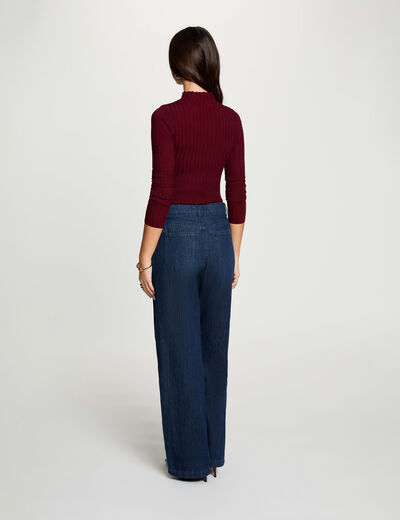 Trui met opstaande kraag bordeaux vrouw