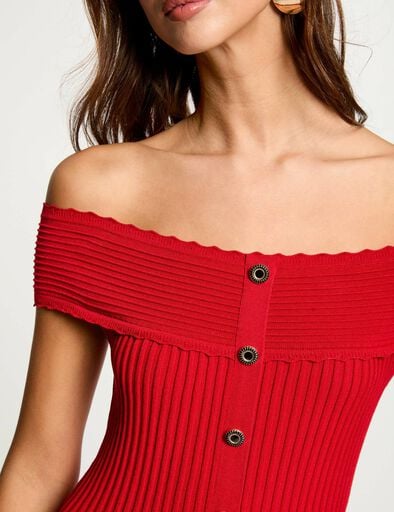 robe tricot courte trapeze rouge femme Robe tricot courte trapèze rouge femme