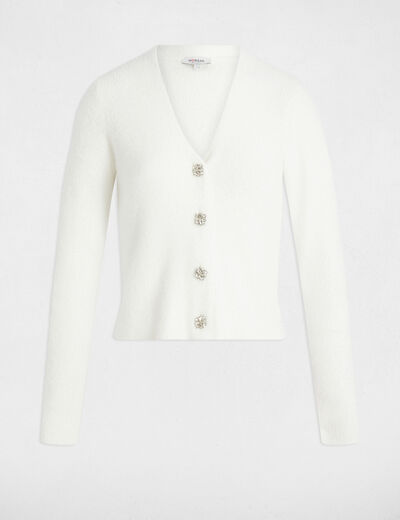 Vest met lange mouwen helder wit vrouw