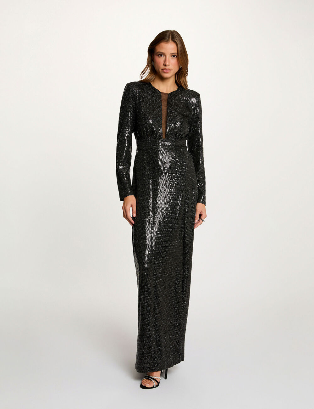 Robe longue manches longues noir femme