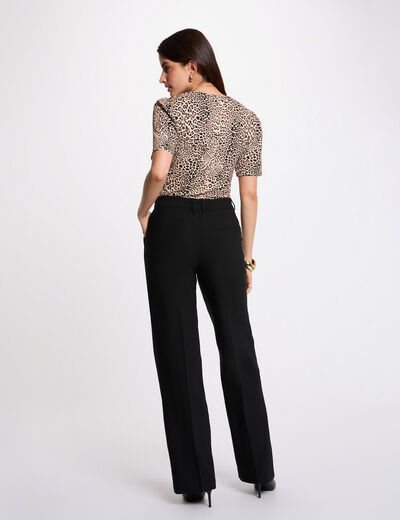 T-shirt cintré col v multicolore femme