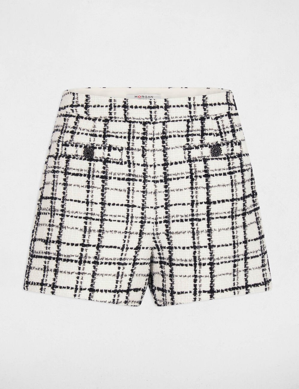 Tweed short met hoge taille meerkleurig vrouw