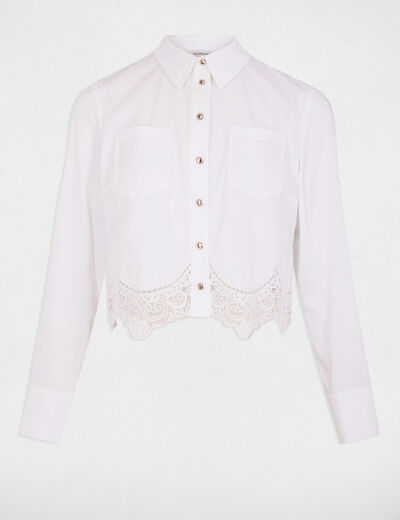Chemise manches longues blanc femme