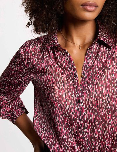 Chemise voile imprimée multicolore femme