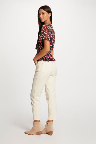 T-shirt met abstracte print meerkleurig vrouw