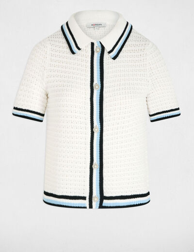Vest met korte mouwen helder wit vrouw