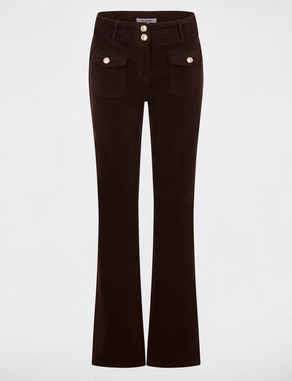 Broek van corduroy donker bruin vrouw