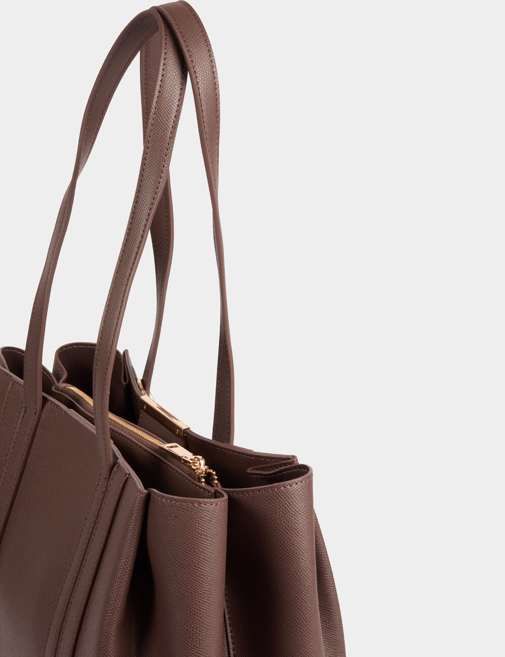 Shopper van imitatieleer donker bruin vrouw