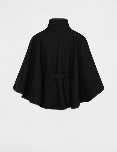Poncho col montant noir femme