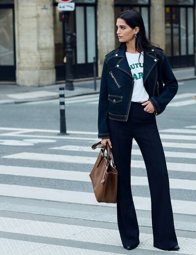 Bootcut broek marineblauw vrouw