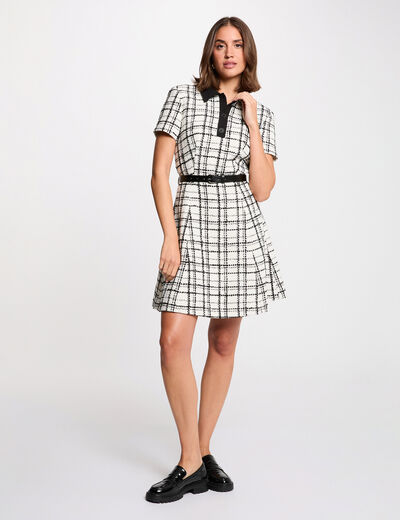 Robe courte évasée multicolore femme