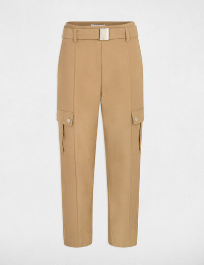 Pantalon cargo 7/8ème beige femme
