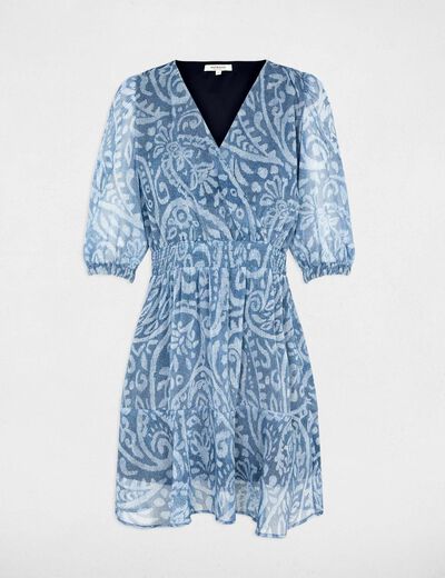 Korte overslagjurk meerkleurig vrouw