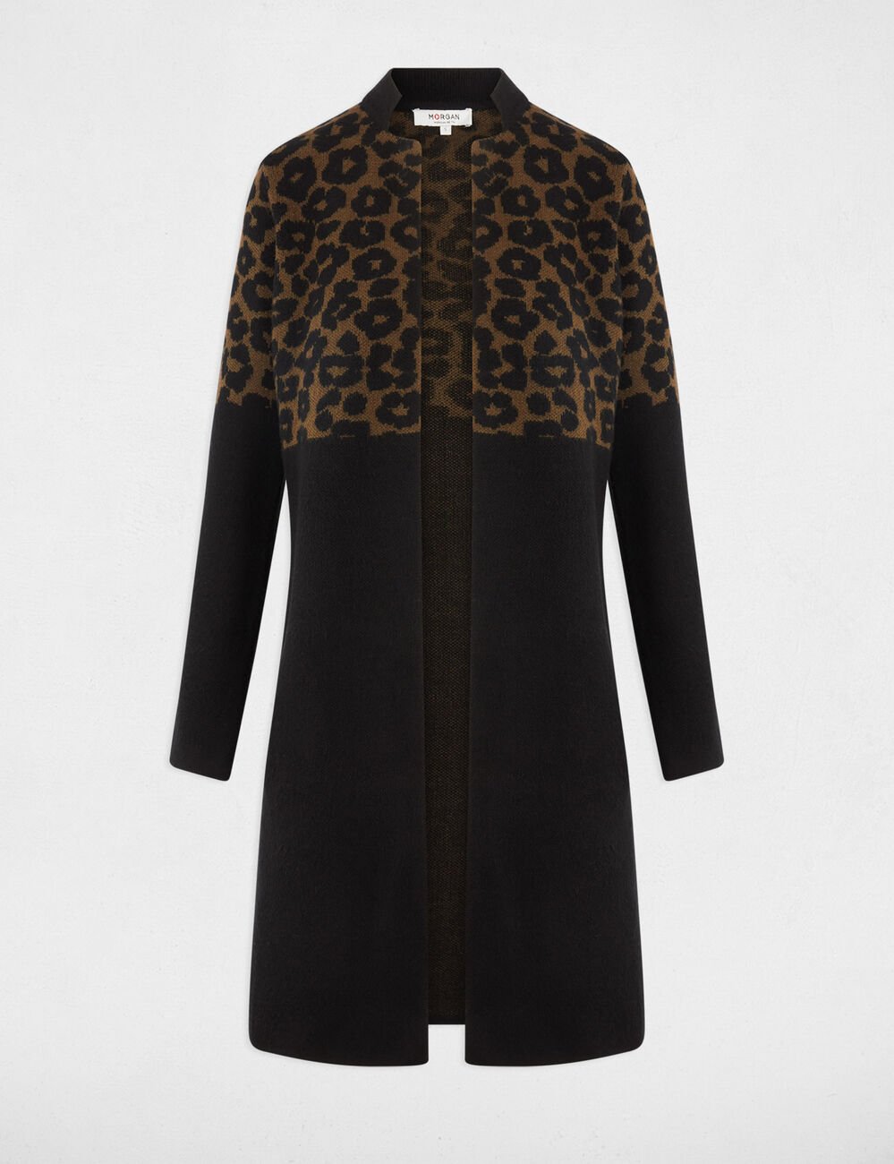 Jacquard gilet met luipaardprint meerkleurig vrouw