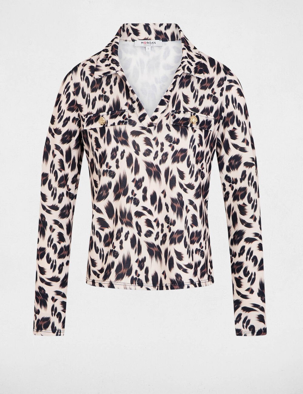 Lichte trui met reverskraag meerkleurig vrouw