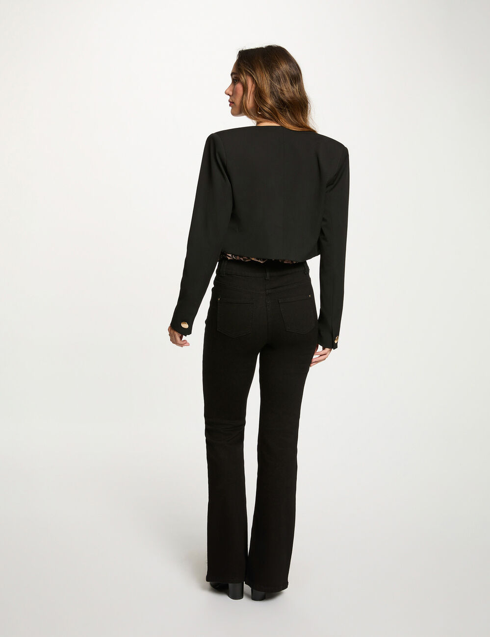 Veste courte noir femme