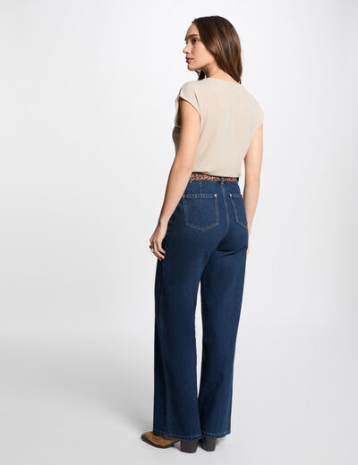 T-shirt met korte mouwen beige vrouw
