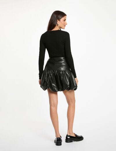 Trui met ronde hals en strass zwart vrouw