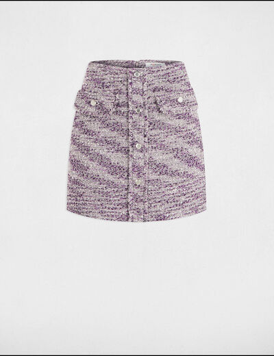 Korte tweed rok meerkleurig vrouw