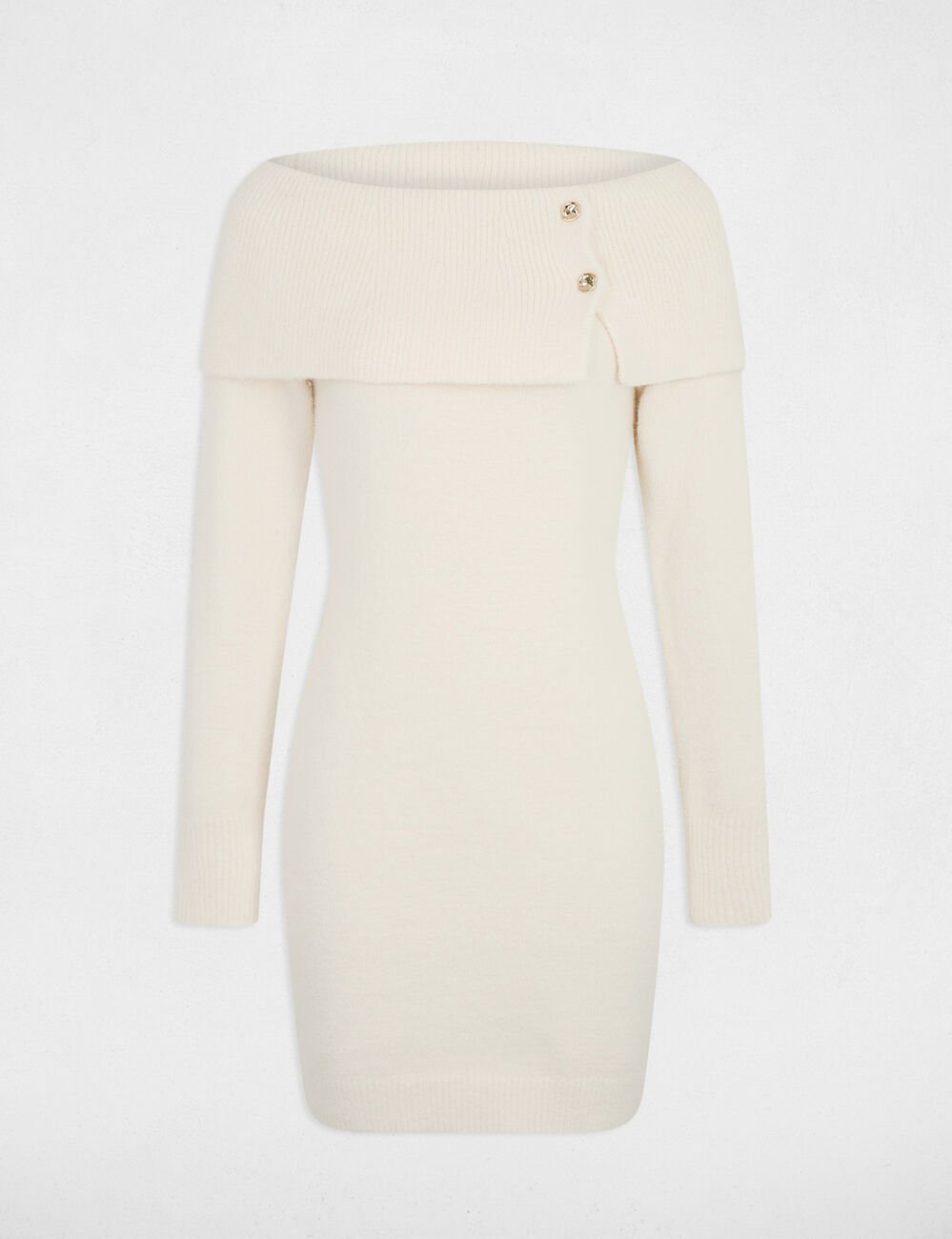 robe courte col bardot ivoire femme Robe courte col bardot ivoire femme