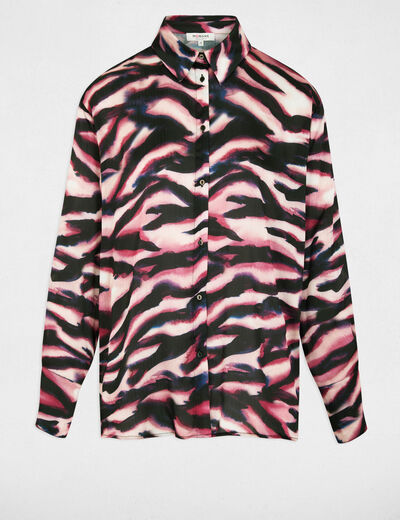 Vloeiend overhemd met reverskraag meerkleurig vrouw