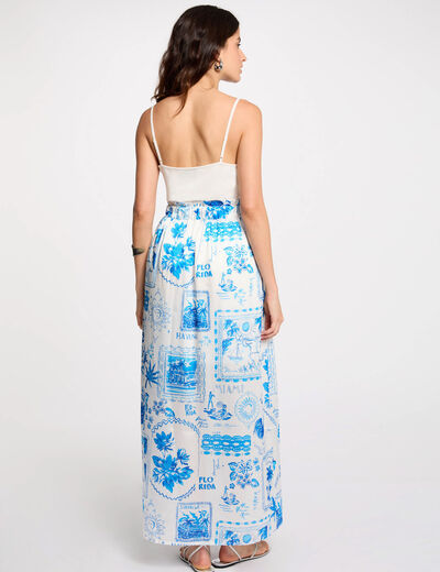 Lange rok met print meerkleurig vrouw