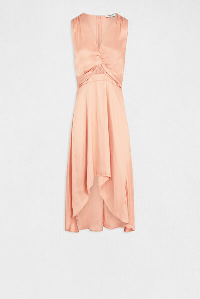 Robe midi trapèze asymétrique rose moyen femme