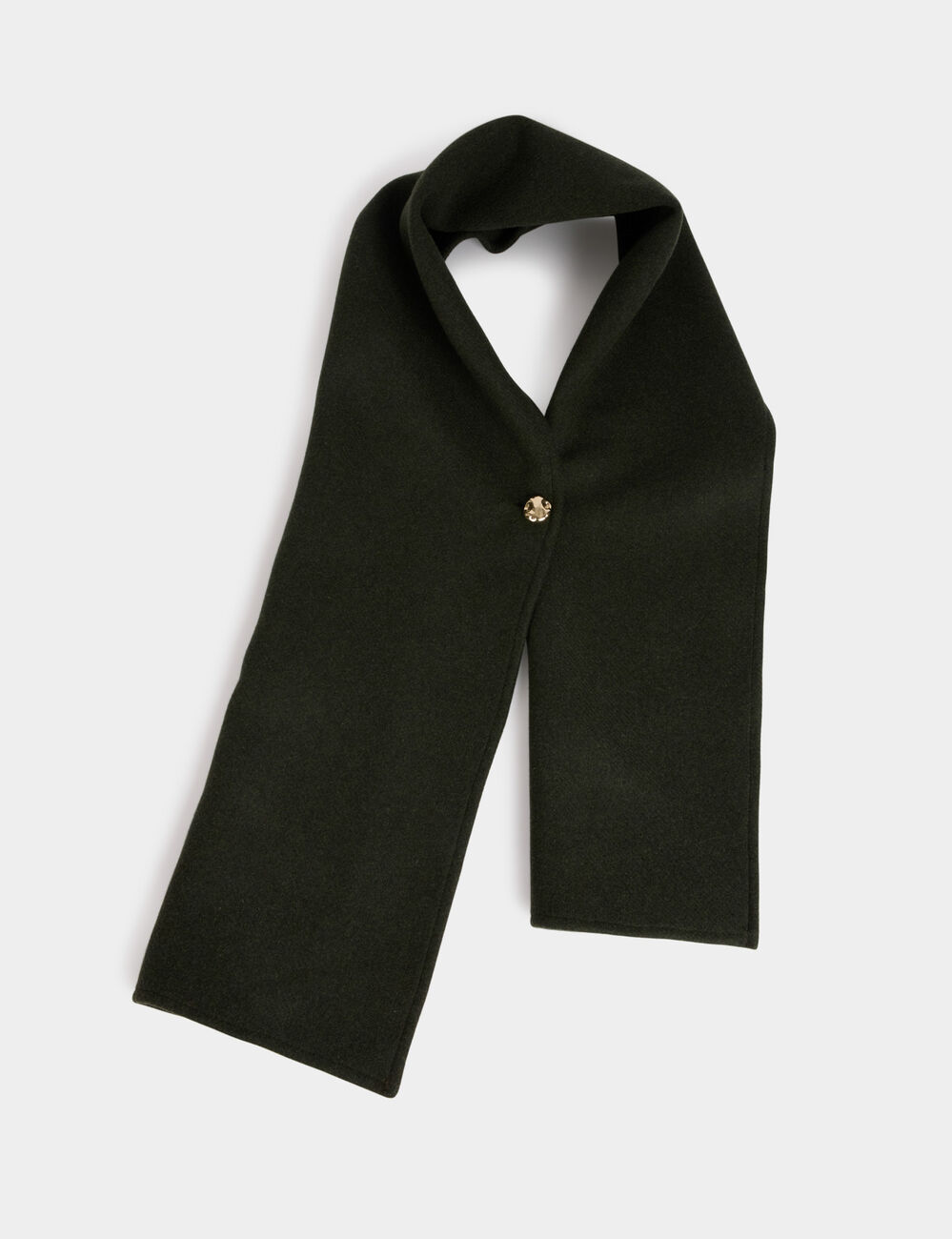 Écharpe col montant vert kaki femme