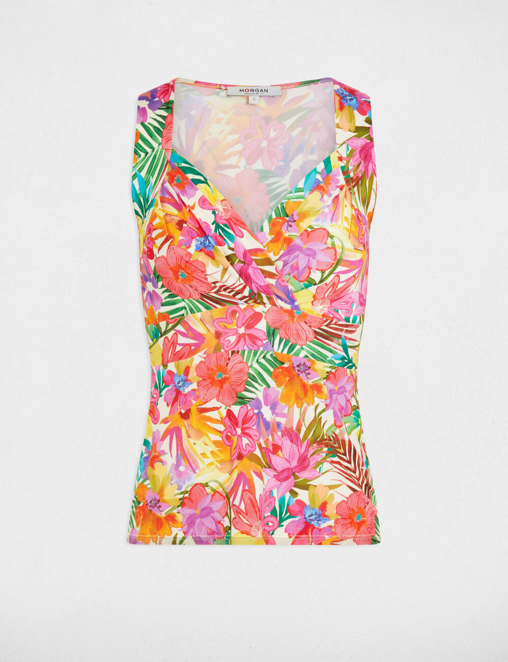 Getailleerd T-shirt met hartvormige hals meerkleurig vrouw