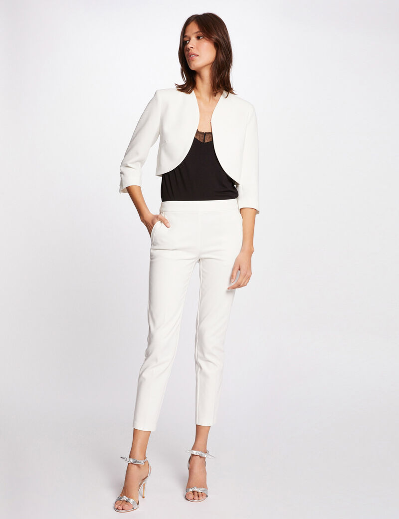 veste droite manches 34 ivoire femme Veste droite manches 3/4 ivoire femme