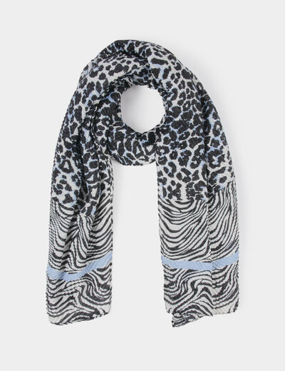 Foulard pliss&eacute; m&eacute;tallis&eacute; multicolore femme