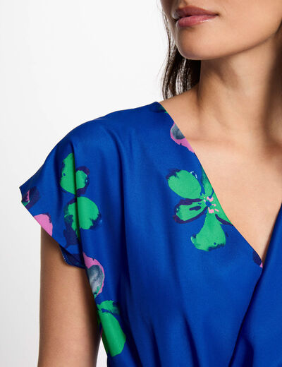 Blouse met korte mouwen meerkleurig vrouw