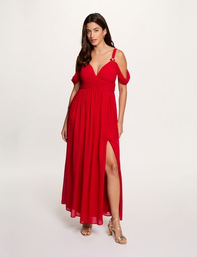Lange jurk rood vrouw