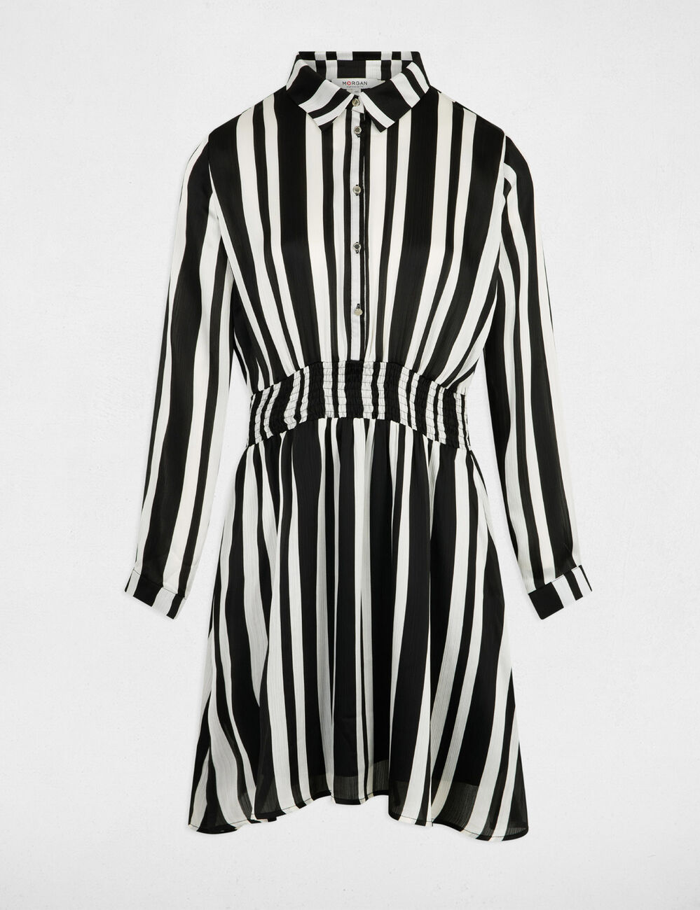 Robe droite rayée asymétrique multicolore femme