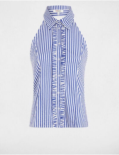 Chemise sans manches rayée multicolore femme