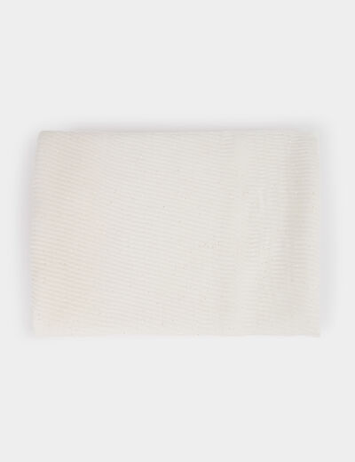 Foulard plissé à strass blanc femme