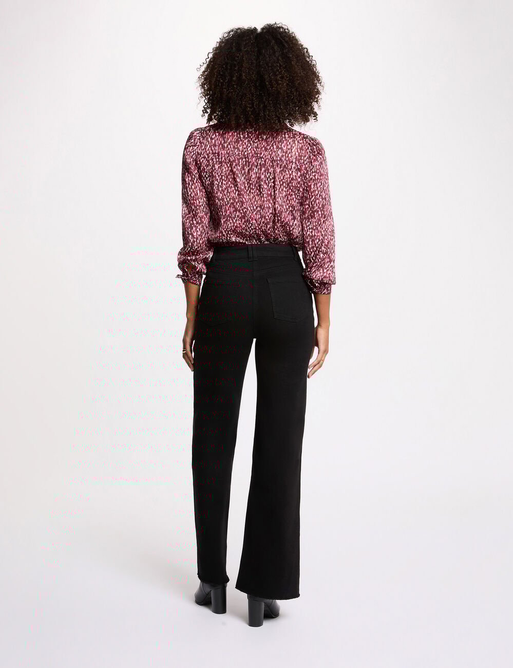 Chemise voile imprimée multicolore femme