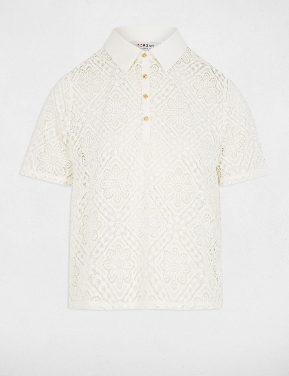 Polo met korte mouwen helder wit vrouw