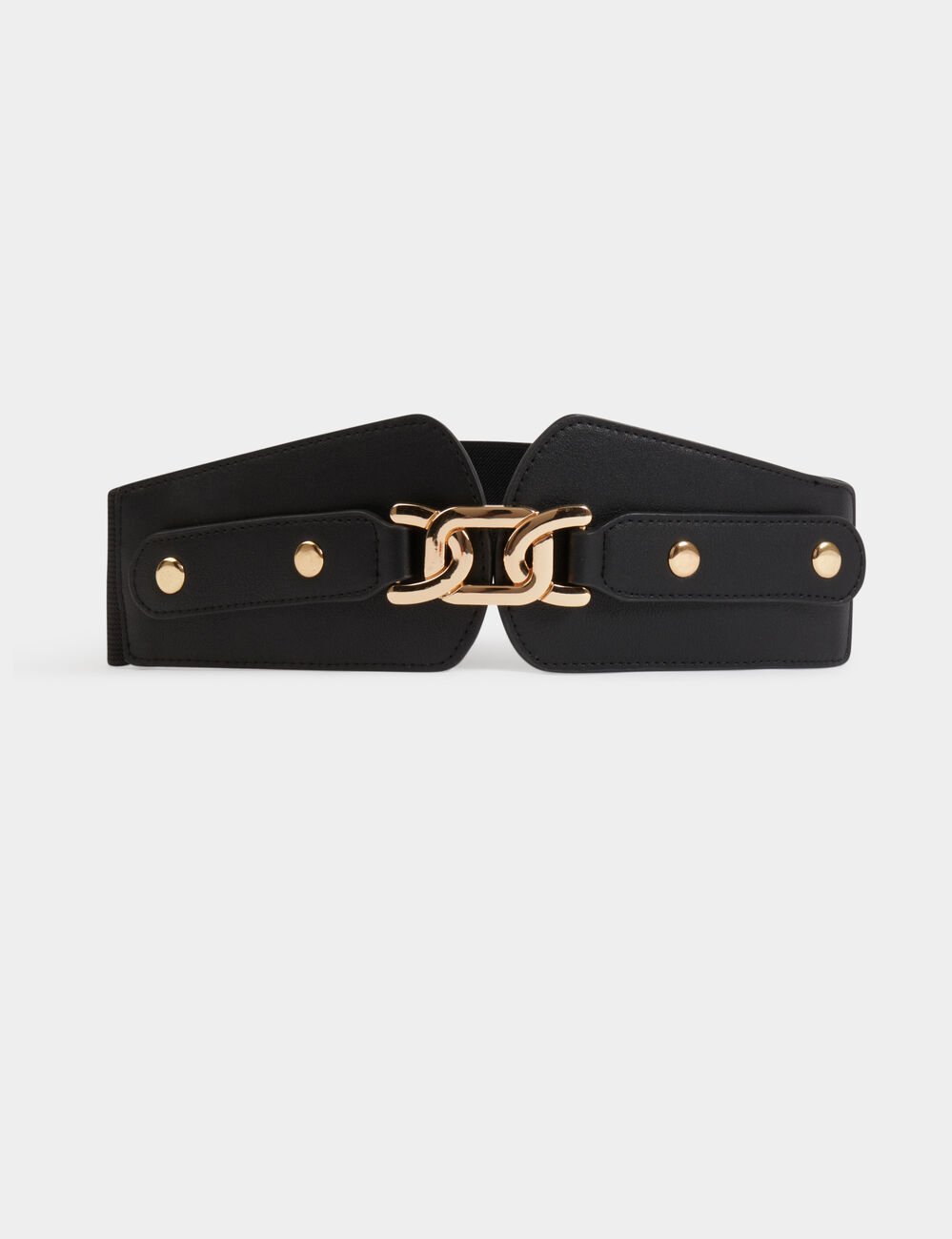 Ceinture large cloutée noir femme