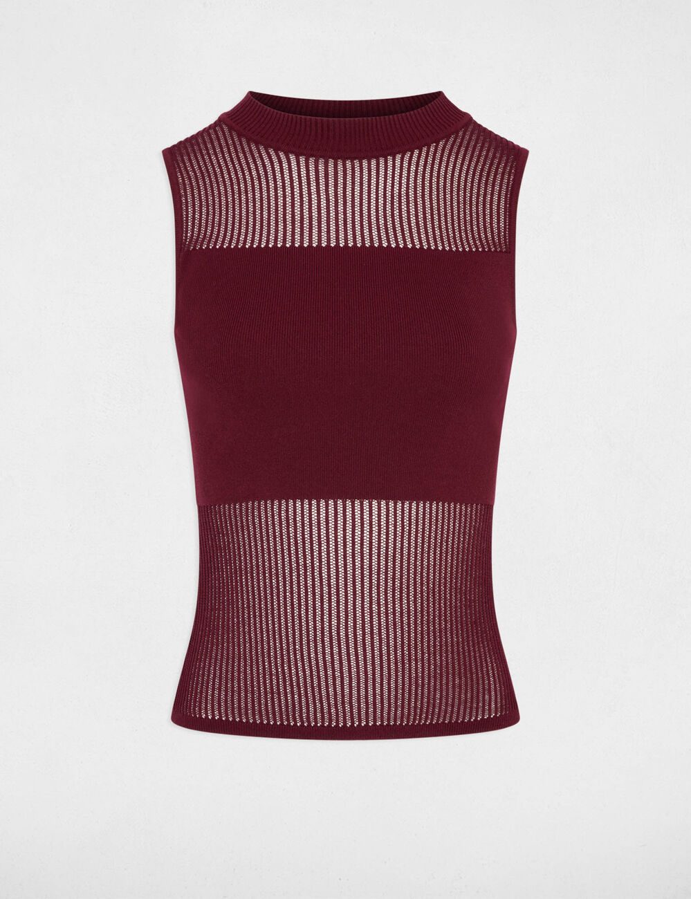 Pull sans manches bordeaux femme