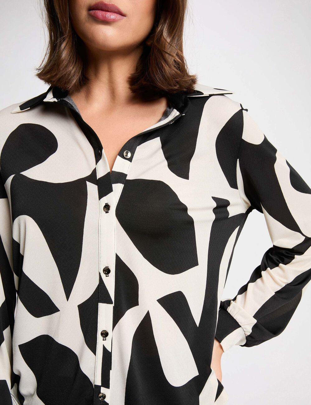 T-shirt col à revers blanc femme