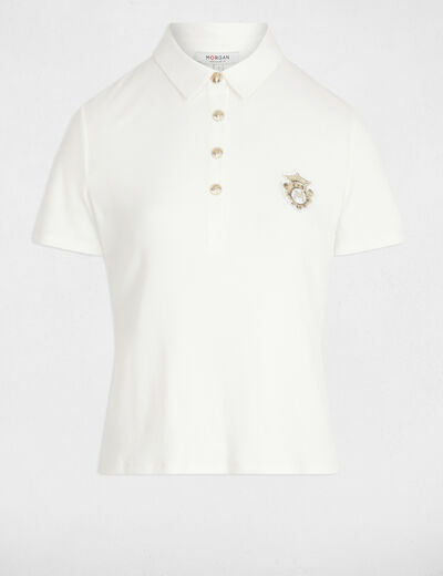 T-shirt met korte mouwen helder wit vrouw