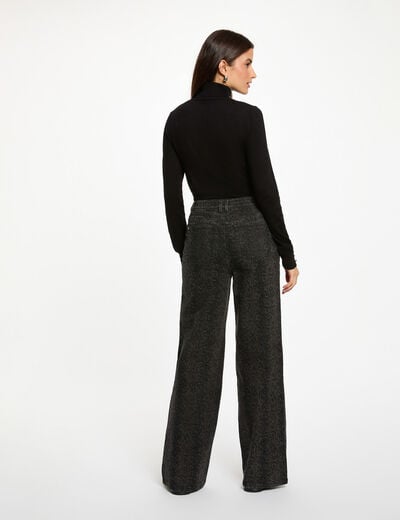 Pull col roulé noir femme